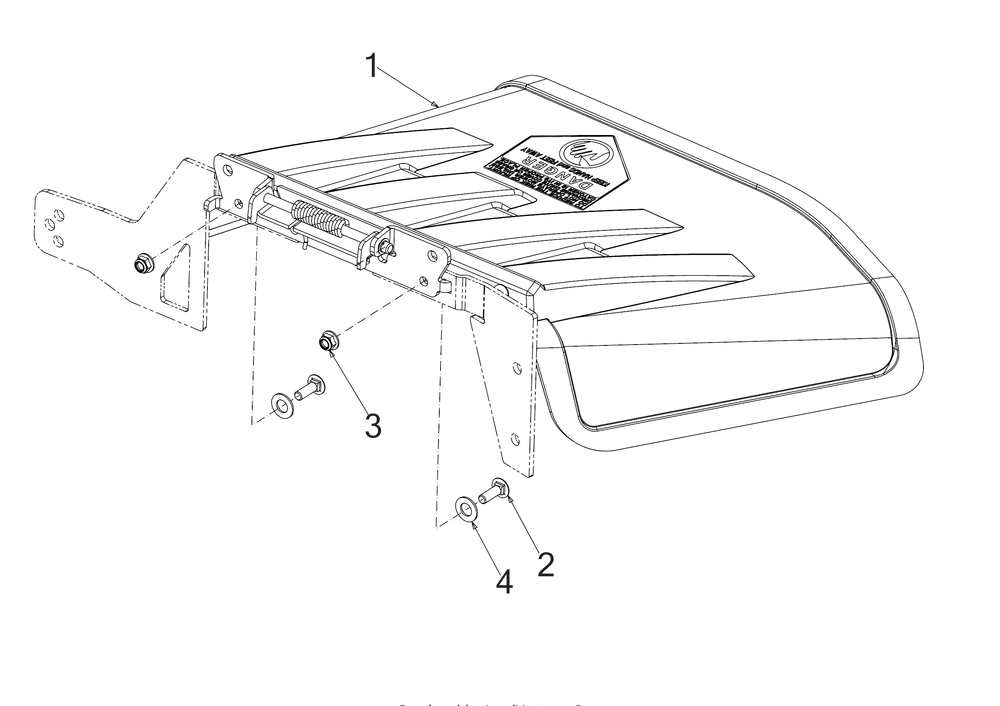 Discharge Chute Diagram and Parts List for Z-FORCESZ60KH (17BSDGHD010)(2018) Cub Cadet Lawn Tractor